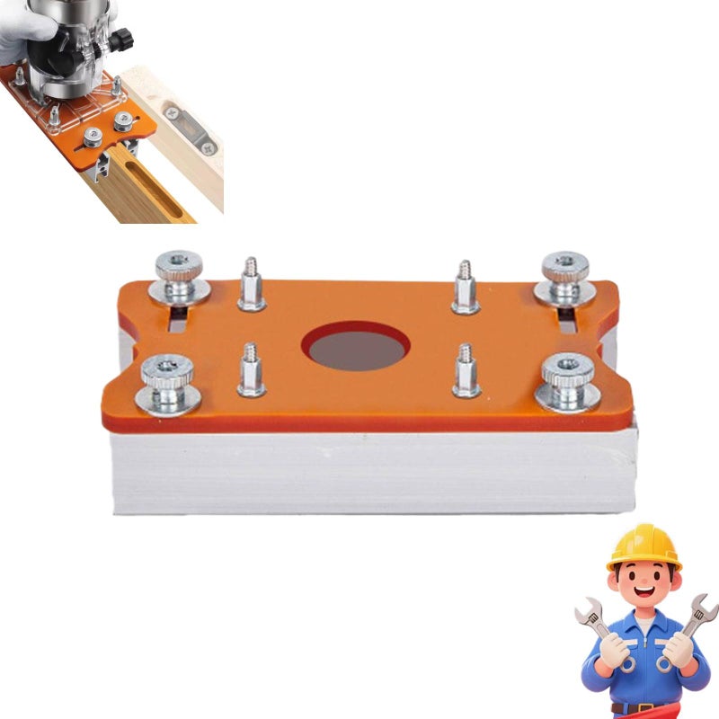 2-in-1 Woodworking Trimmer Slotting Auxiliary Positioning Bracket, Wood Trimmer Router Base Aluminum Alloy Base, Height Precision Tool for Projects for DIY Carpentry (Plate) - Image 1